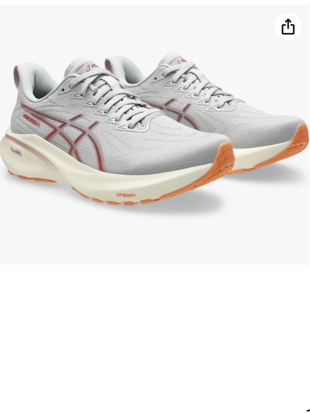 ASICS GT-2000 Women's Light Gray and Coral Running Shoe - Picture 2 of 5